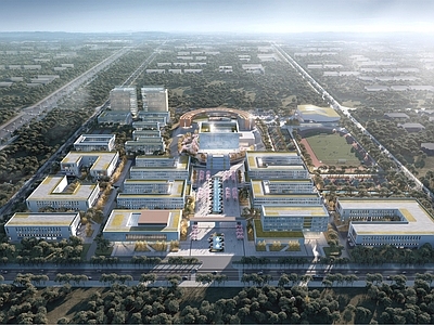 现代学校建筑 大学校园 图书馆 教学楼 学生宿舍 体育馆