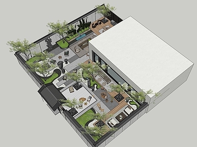 新中式轻奢别墅庭院 日式会所 商业会所景观 现代酒店 新中式示范区 现代庭院