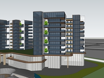 现代小区建筑 第四代住宅 豪宅