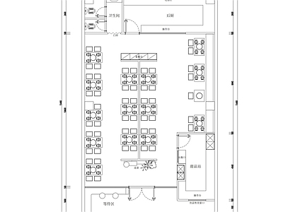 现代原木烤肉店 150平烤肉店 餐茶一体 平面布局设计图 施工图