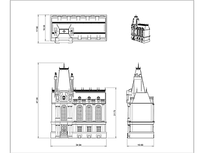 现代别墅建筑 三层别墅 独栋别墅 施工图
