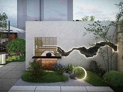 现代别墅庭院 现代庭院