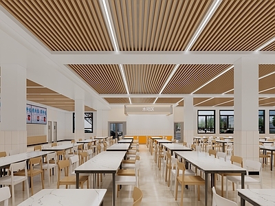 现代新中式食堂 食堂明档 学校餐厅 学校食堂 档口