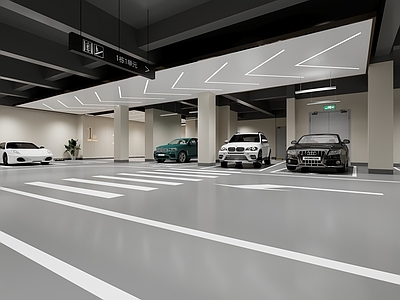 现代极简其他公共空间 车库 地下车库 地下入户大厅