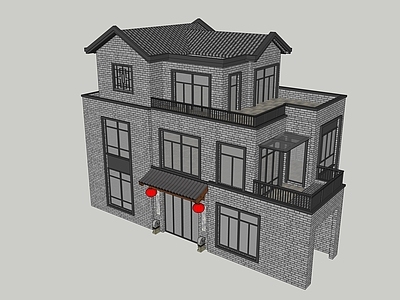 中式新中式多层住宅 中式别墅 自建房