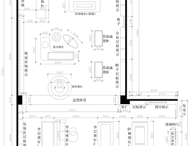 现代其他工装空间 百货饰品店面设计 施工图