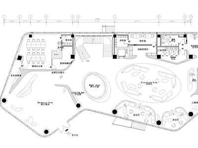 现代售楼处 售楼中心平面图 施工图