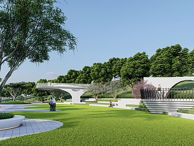 现代简约景观公园 公园景观 社区公园 现代口袋公园 儿童活动设施