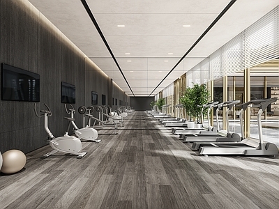 现代轻奢健身房 售楼部健身房