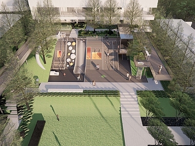 现代口袋公园 口袋公园 展示区儿童活动 高差儿童区