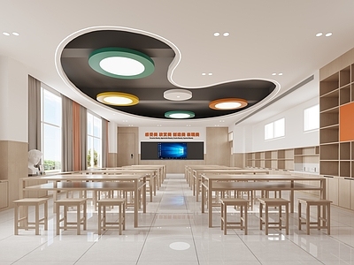 新中式现代教室 美术室 劳技室 教室