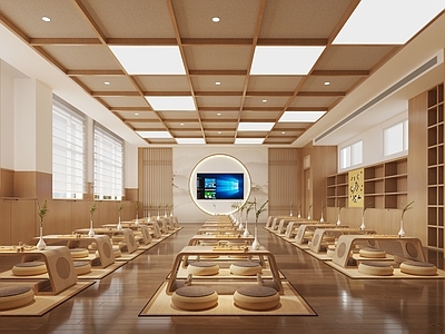 新中式现代教室 围棋教室 围棋 围棋桌