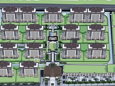 新中式中式鸟瞰规划 新中式住宅小区规 中式住宅小区规划 居住区整体规划