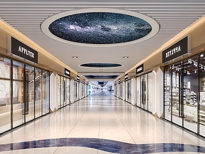 现代其他商业空间 商场过道 商业街道