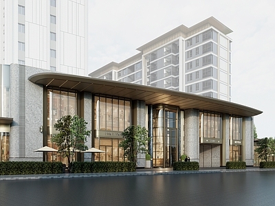 现代小区建筑 现代风格社区入口 海派风格小区入口 社区商业街 小区大门