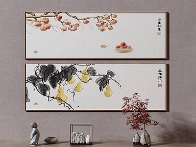 新中式侘寂挂画 油画 书房挂画 茶室挂画 客厅挂画 玄关挂画