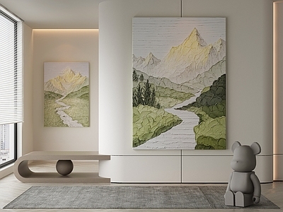 现代侘寂挂画 油画 书房挂画 茶室挂画 客厅挂画 玄关挂画