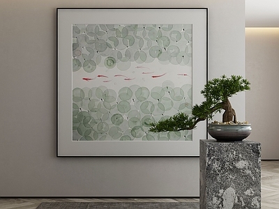 新中式侘寂挂画 油画 书房挂画 茶室挂画 客厅挂画 玄关挂画