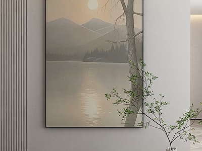 现代侘寂挂画 油画 书房挂画 茶室挂画 客厅挂画 玄关挂画