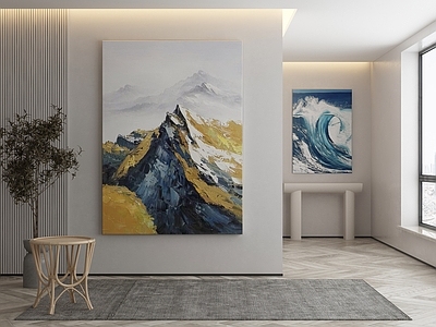 现代侘寂挂画 油画 书房挂画 茶室挂画 客厅挂画 玄关挂画