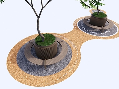 现代户外桌椅 户外景观座椅 移动花箱 景观小品 圆形凳子
