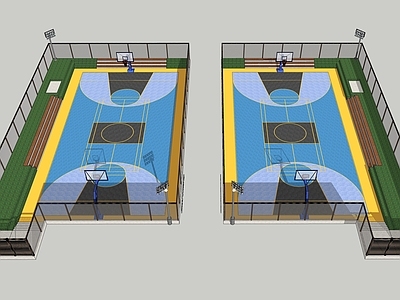 现代篮球场 户外篮球场 现代运动场地