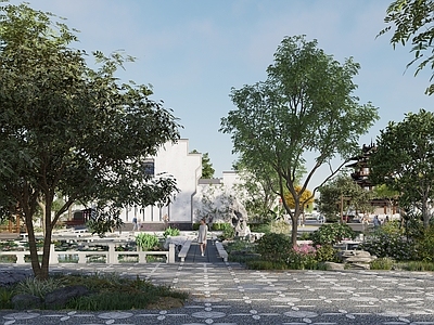 新中式中式商业综合体景观 新中式滨水景观 古镇景观 广场景观