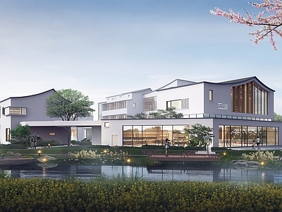 新中式其他商业建筑 新中式农庄酒店