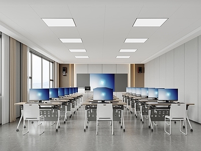 现代简约教室 多媒体教室 计算机教室 微机室 培训室 教室