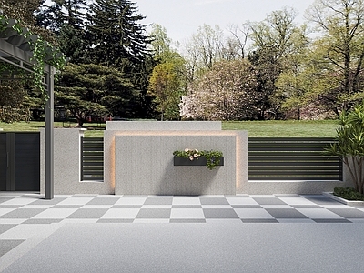 现代景墙 现代院背景墙