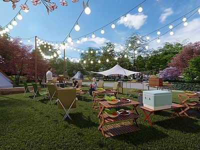 现代营地 帐篷营地 篝火营地 野外露营 露营野餐