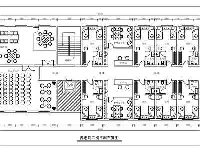 现代极简养老院 养老院平面方案图 疗养中心 施工图