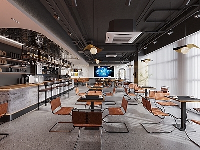 美式工业休息区 水吧区 咖啡区 休闲区