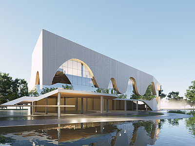 现代展览馆建筑 现代展览馆 现代文化馆 展览馆 现代图书馆 现代科技馆