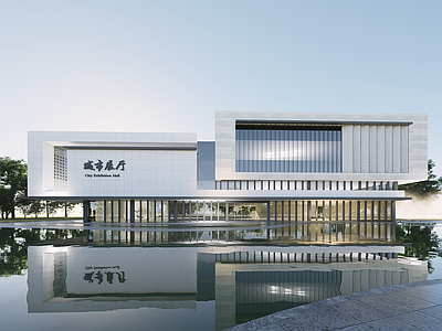 现代展览馆建筑 现代展览馆 现代文化馆 展览馆 现代图书馆 现代科技馆