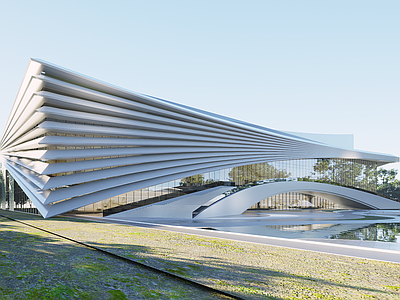 现代展览馆建筑 现代展览馆 现代文化馆 展览馆 现代图书馆 现代科技馆