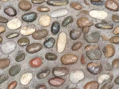 现代路面 鹅卵石地面