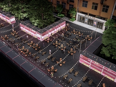 现代商业街 网红美食商业街 夜市大排档