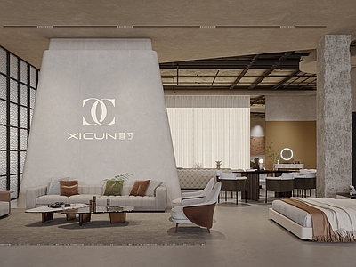 现代家居专卖店 现代家居卖场 家具店 沙发组合 床品