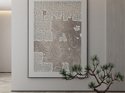 新中式侘寂挂画 油画 书房挂画 茶室挂画 客厅挂画 玄关挂画