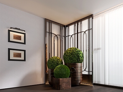 盆栽 多肉 罗汉松 酒店端景盆栽