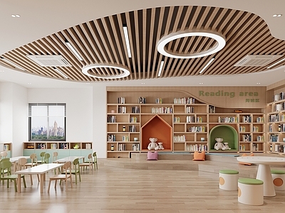 现代原木幼儿园 幼儿园教室 幼儿园大厅 阅览室 活动室 读书屋