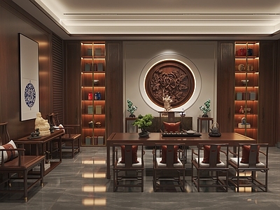 新中式茶室 地下室 办公室茶室 别墅茶室 阳台茶室 茶室柜