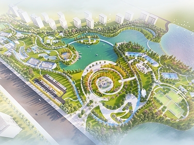 现代体育公园 现代智慧体育公园 智慧景观体育公园 滨水景观公园 滨水体育公园 现代体育公园