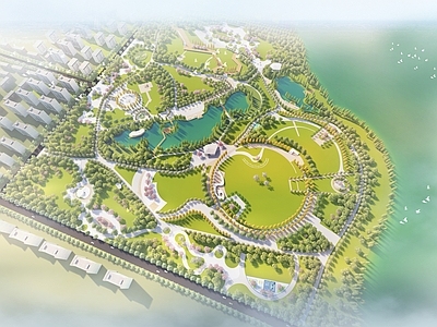 现代景观公园 滨水景观公园 低碳滨水公园 休闲综合滨水公园