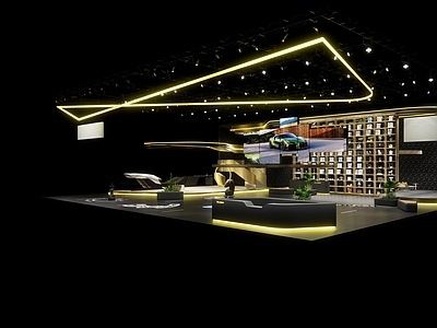 现代轻奢商业展厅 汽车展台 展台 汽车展厅 展厅