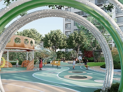 现代儿童游乐空间 森系儿童 全龄儿童活动 亲子活动空间 异形廊架