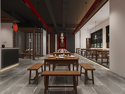 中式新中式中餐厅 餐厅大堂