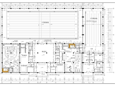 现代游泳馆 游泳馆 施工图