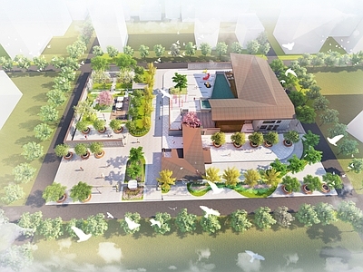 现代其他景观小建筑 展览馆景观 养老院景观 综合服务中心景观 茶室景观